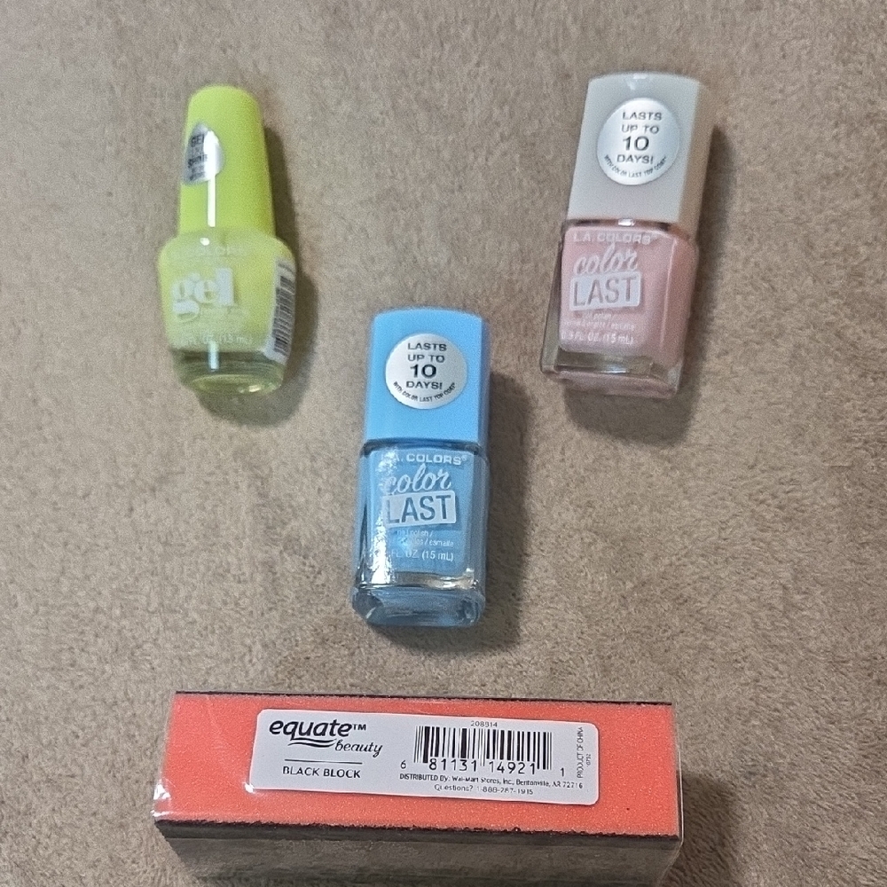 Bundle of 3 Nail Polish and Nail Buffer